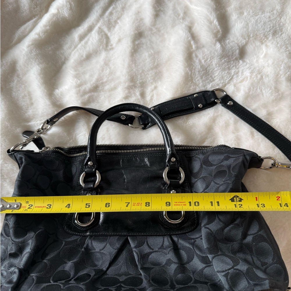 Coach Black Signature Satchel with Removable Strap - Picture 3 of 5